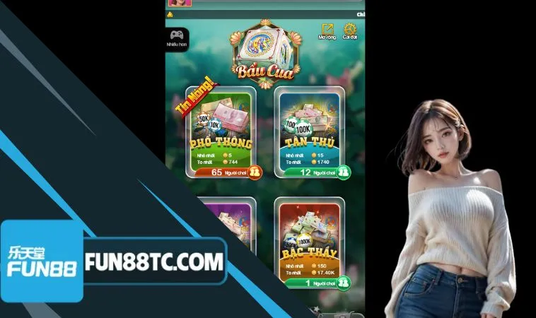Bầu Cua Việt Nam Fun88 có nhiều phòng chơi cho phép anh em thỏa sức trải nghiệm